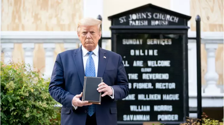 BBC / Public Domain White House/Flickr / Shealah Craighead The Trump Show