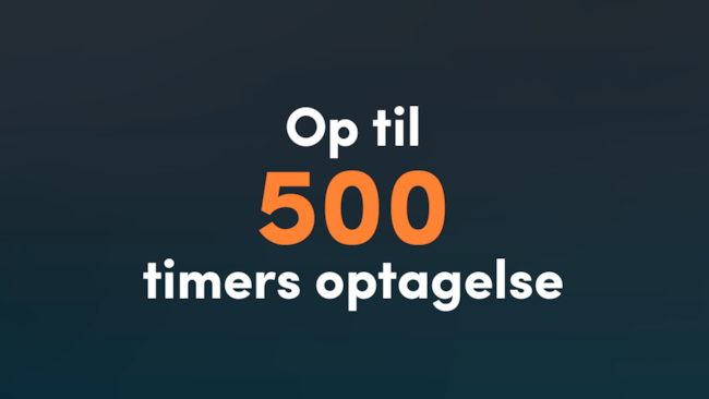 Harddisk med op til 500 timers optagelse