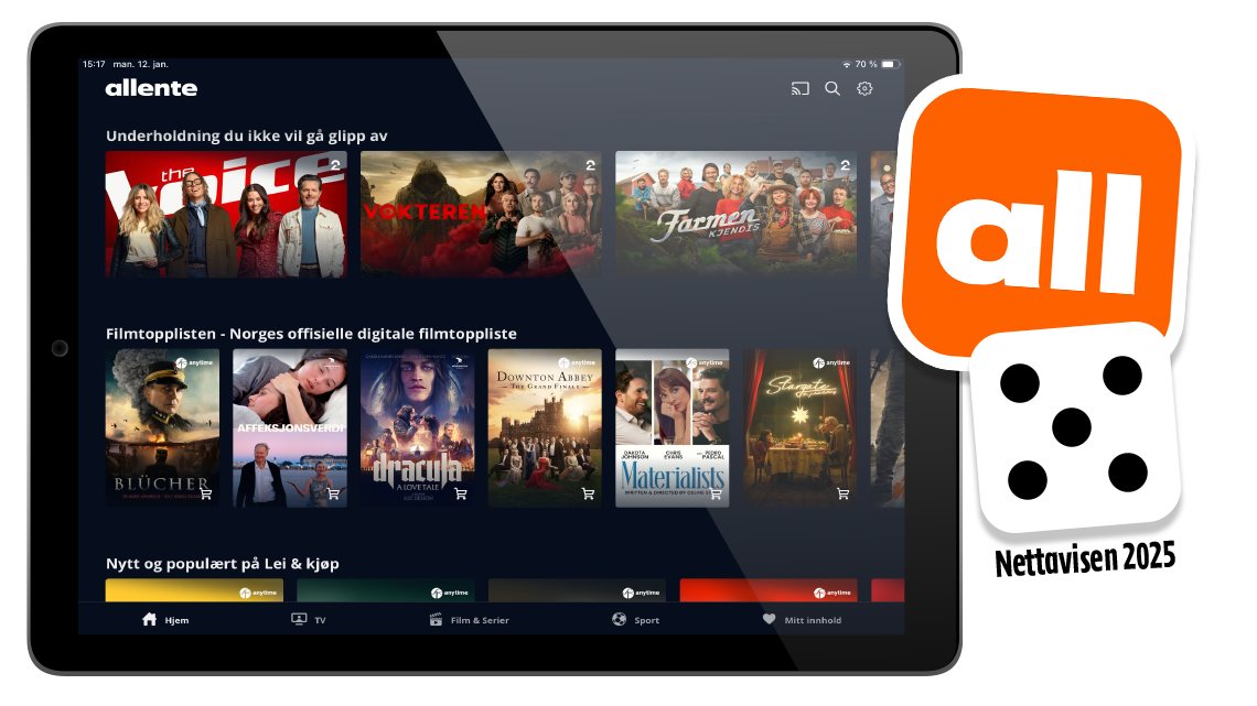 Stream underholdningen din i allente-appen din - alt innholdet ditt samlet på ett sted