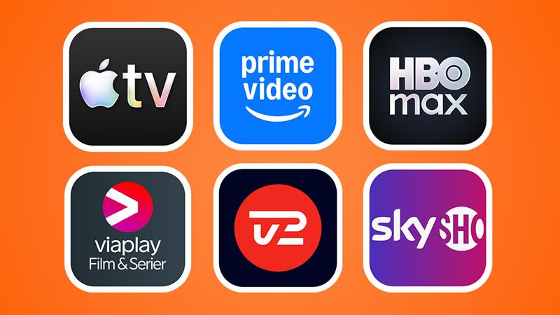 Kanallogoer apple tv, tv 2, skyshowtime, hbo max, prime, viaplay