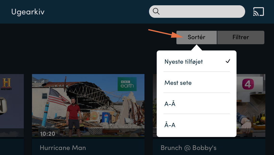 Ugearkiv på tablet 3