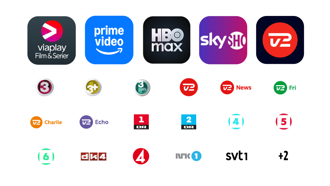 Allentes udvalg af streamingtjenester og tv-kanaler