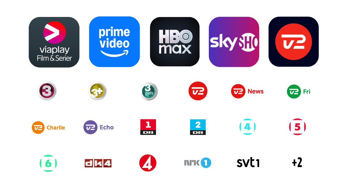 Allentes udvalg af streamingtjenester og tv-kanaler
