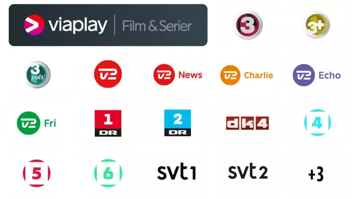 Stream Basic inkluderer 19 kanaler og Viaplay Film & Serier