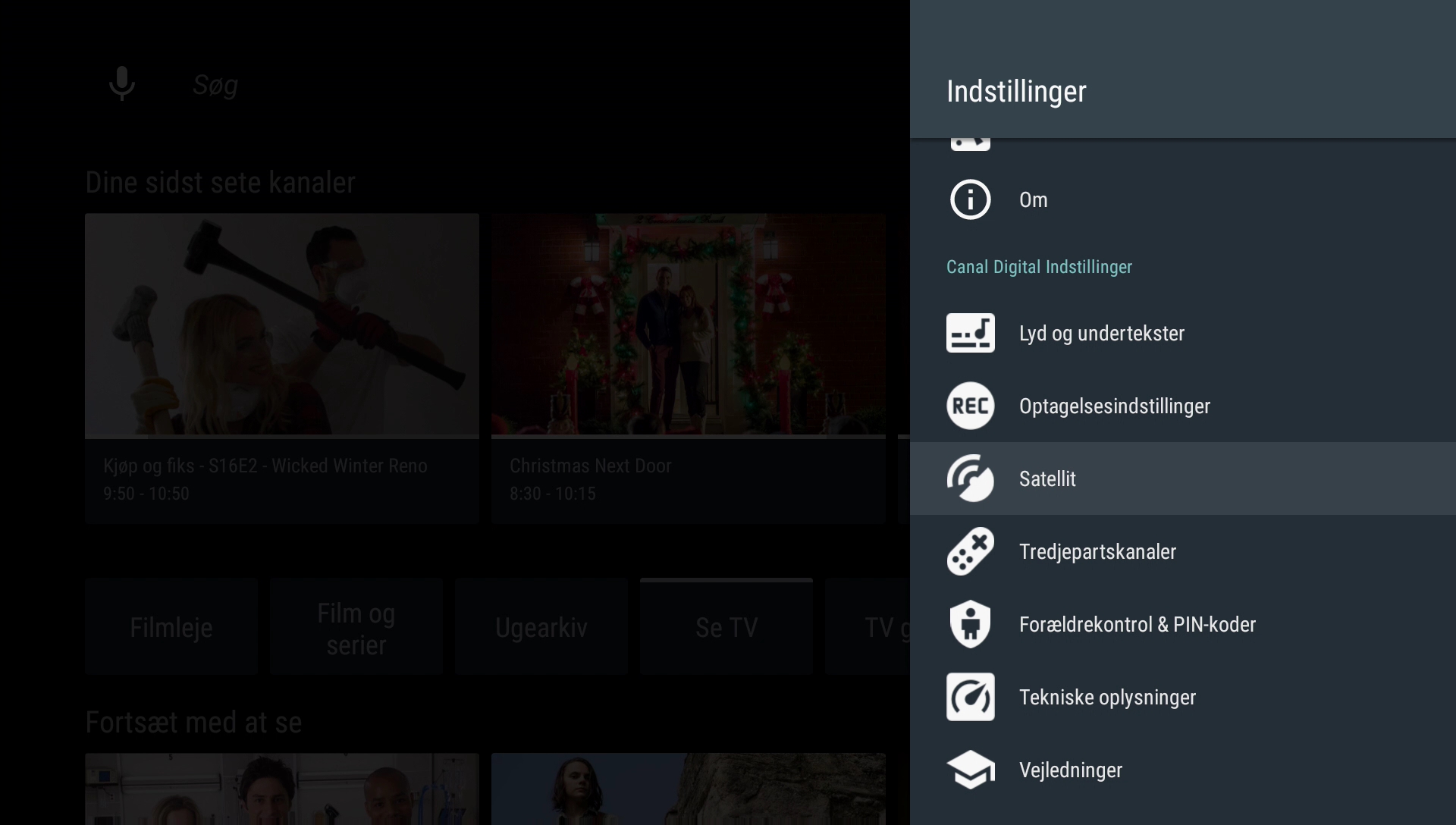 Satellit menu DK