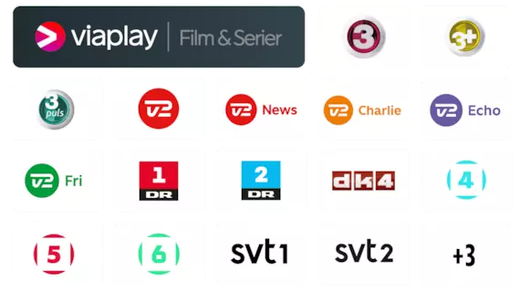 TV-kanaler og Viaplay inkluderet